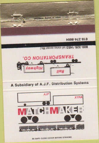 Matchbook Cover - Matchmaker Transport trucking 40 Strike