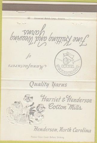 Matchbook Cover - Harriet  and  Henderson Cotton Mills Henderson NC 40 Strike