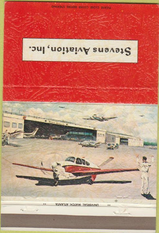 Matchbook Cover - Stevens Aviation Greenville Greer SC Gulf oil gas 40 Strike