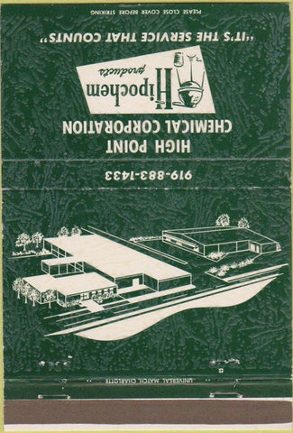 Matchbook Cover - High Point Chemical Corp NC 40 Strike