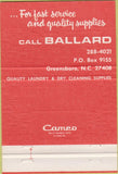 Matchbook Cover - WP Ballard  and  Co Ronnie Smith Greensboro NC 40 Strike