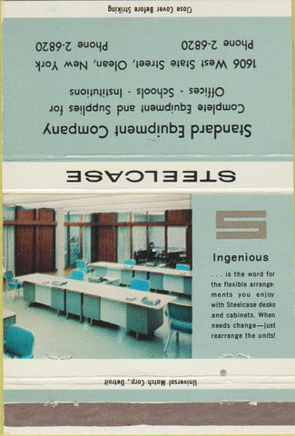 Matchbook Cover - Steelcase Office Furniture Olean NY 40 Strike