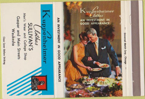 Matchbook Cover - Kuppenehimer Clothes Suits Waukesha WI 40 Strike