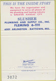 Matchbook Cover - Slusher Plumbing and Supply Raytown MO 40 Strike