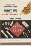 Matchbook Cover - Universal Match Silverware Detroit MI 40 Strike
