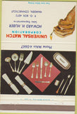 Matchbook Cover - Universal Match Silverware Hamden CT 40 Strike