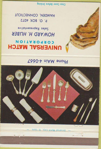 Matchbook Cover - Universal Match Silverware Hamden CT 40 Strike