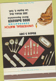 Matchbook Cover - Universal Match Silverware Los Angeles CA 40 Strike