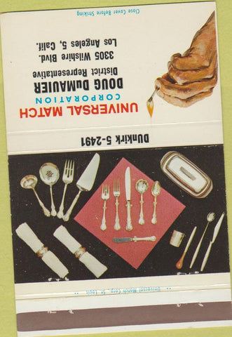 Matchbook Cover - Universal Match Silverware Los Angeles CA 40 Strike