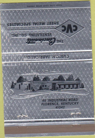 Matchbook Cover - Cincinnati Ventilating Sheet Metal Florence KY 40 Strike