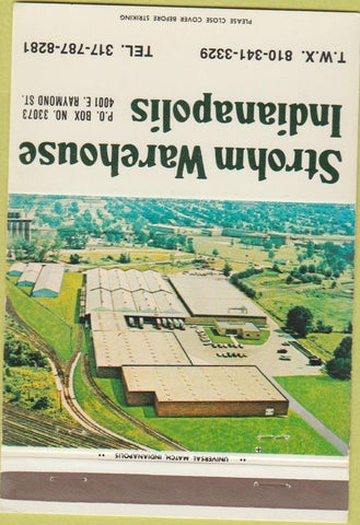 Matchbook Cover - Strohm Warehouse Indianapolis IN 40 Strike