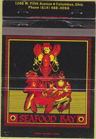 Matchbook Cover - Seafood Bay Columbus OH lobster 40 Strike