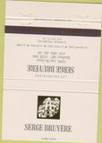 Matchbook Cover - Serge Bruyere Quebec QC 40 Strike