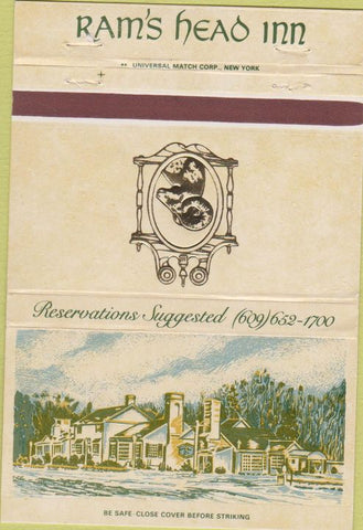 Matchbook Cover - Ram's Head Inn Absecon NJ 40 Strike