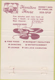 Matchbook Cover - Hamilton House Hot Springs AR 40 Strike