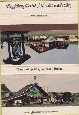 Matchbook Cover - Guggisberg Cheese Chalet Doughty Valley OH 40 Strike