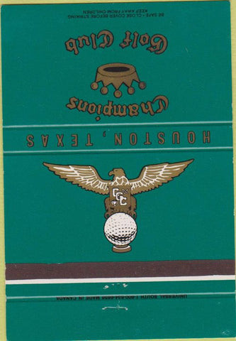 Matchbook Cover - Champions Golf Club Houston TX 40 Strike