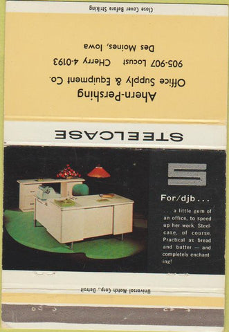 Matchbook Cover - Steelcase Office Furniture Des Moines IA 40 Strike