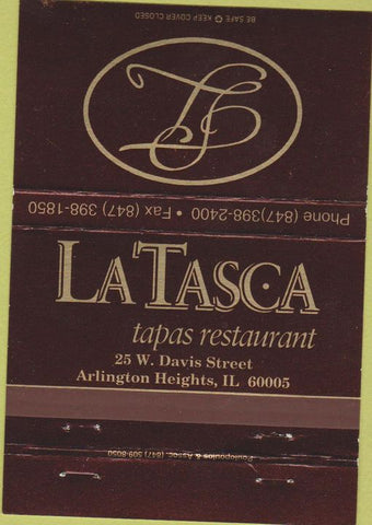Matchbook Cover - La Tasca Tapas Restaurant Arlington Heights IL 40 Strike