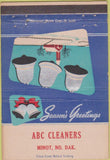 Matchbook Cover - ABC Cleaners Minot ND 40 Strike