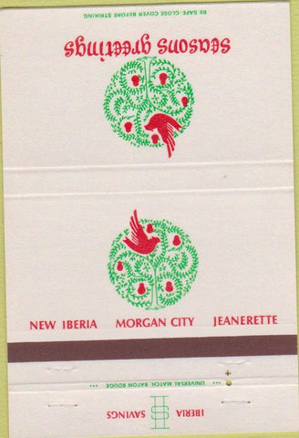 Matchbook Cover - New Iberia Savings Bank Jeanerette Morgan City LA 40 Strike