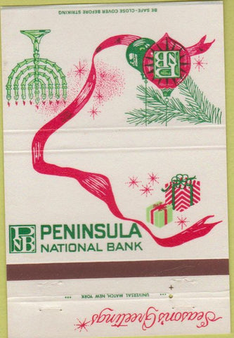 Matchbook Cover - Peninsula National Bank Christmas 40 Strike