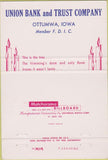 Matchbook Cover - Union Bank Trust Ottumwa IA Christmas 40 Strike