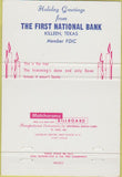 Matchbook Cover - First National Bank Killeen TX Christmas 40 Strike