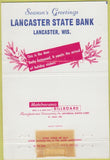 Matchbook Cover - Lancaster State Bank WI WEAR Christmas 40 Strike
