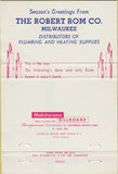 Matchbook Cover - Robert Rom Milwaukee WI Plumbing Heating 40 Strike