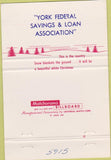 Matchbook Cover - York Federal Savings Loan PA Christmas 40 Strike