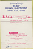 Matchbook Cover - Belmont Building Loan NC Christmas 40 Strike