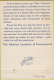 Matchbook Cover - Title Abstract Co of PA 40 Strike