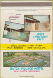 Matchbook Cover - Dutch Village Motel New Castle DE 40 Strike