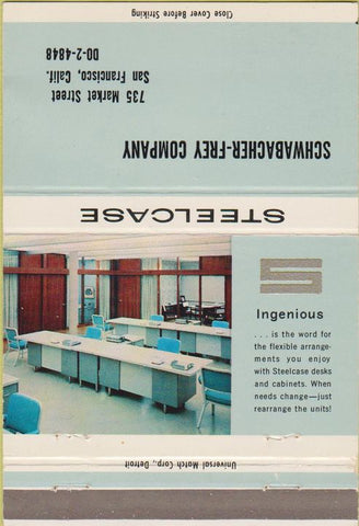 Matchbook Cover - Steelcase Office Furniture San Francisco CA 40 Strike