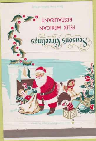 Matchbook Cover - Felix Mexican Restaurant Christmas 40 Strike