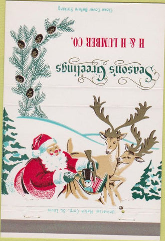 Matchbook Cover - H and H Lumber Co Christmas 40 Strike