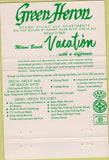 Matchbook Cover - Green Heron Ocean Apartments Miami Beach FL 40 Strike