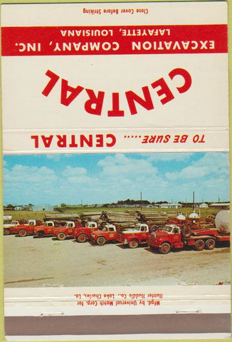 Matchbook Cover - Central Excavation Lafayette LA 40 Strike