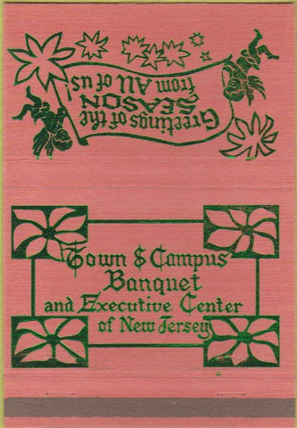 Matchbook Cover - Town Campus Banquet Union Elizabeth NJ 40 Strike