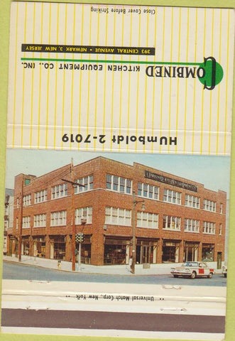 Matchbook Cover - Combined Kitchen Equipment Newark NJ 40 Strike