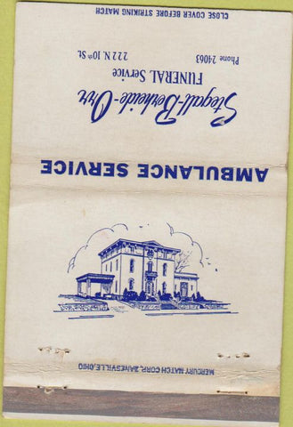 Matchbook Cover - Stegall Berheide Orr Funeral Home WEAR 40 Strike