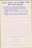 Matchbook Cover - Grace Line shipping Cruises South America 40 Strike