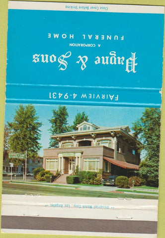 Matchbook Cover - Payne Sons Funeral Home Bakersfield CA 40 Strike