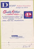 Matchbook Cover - Dwyer Kitchens Michigan City IN 40 Strike