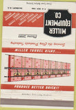 Matchbook Cover - Miller Equipment Co Salisbury NC bricks 40 Strike