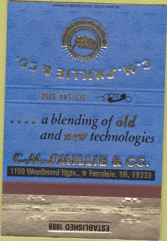 Matchbook Cover - CM Smillie  and  Co Ferndale MI 40 Strike