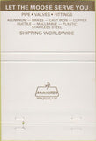 Matchbook Cover - Menon Pipe Supply El Monte CA moose valves 40 Strike