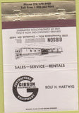 Matchbook Cover - Gibson Equipment Contractors Cleveland OH 40 Strike