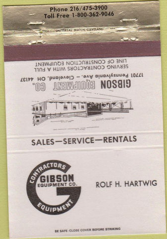 Matchbook Cover - Gibson Equipment Contractors Cleveland OH 40 Strike